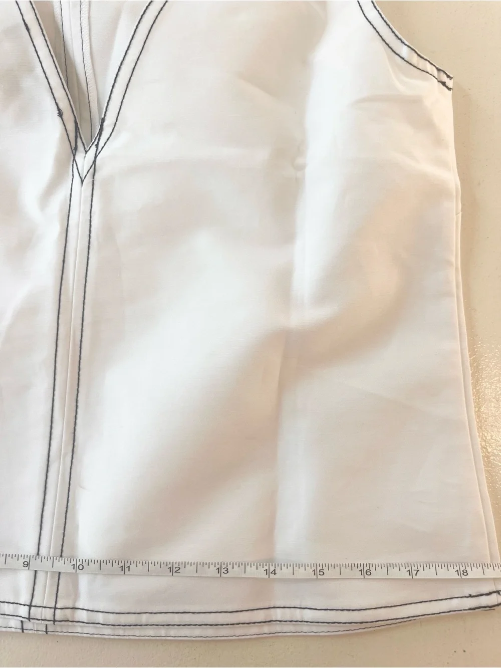 NWT J Crew Contrast-Stitch Shell Top in Double Cotton Poplin – White – Size 4